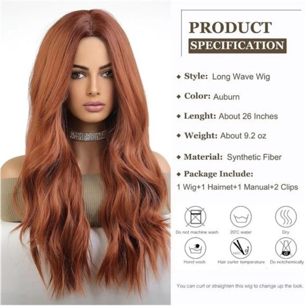 26” AUBURN Women’s Natural looking  Hair Heat Resistant WIG  NEW